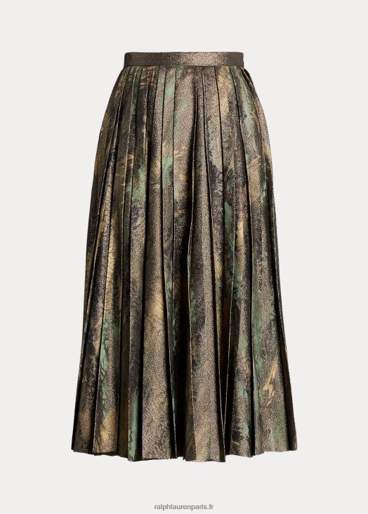 jupe plissée peinte à la main arnav 46T60T9292 femmes Ralph Lauren noir/bronze