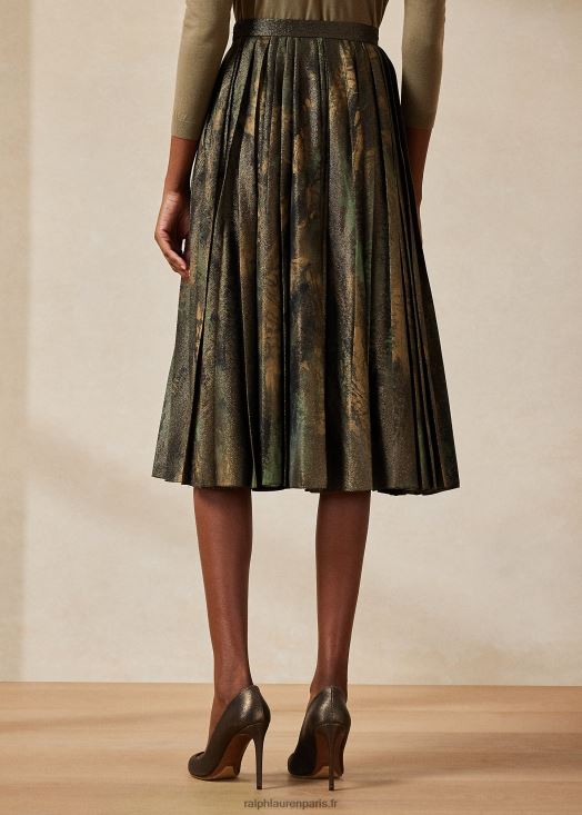 jupe plissée peinte à la main arnav 46T60T9292 femmes Ralph Lauren noir/bronze