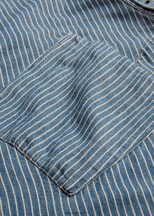 jupe portefeuille en coton et lin à rayures 46T60T3640 femmes Ralph Lauren