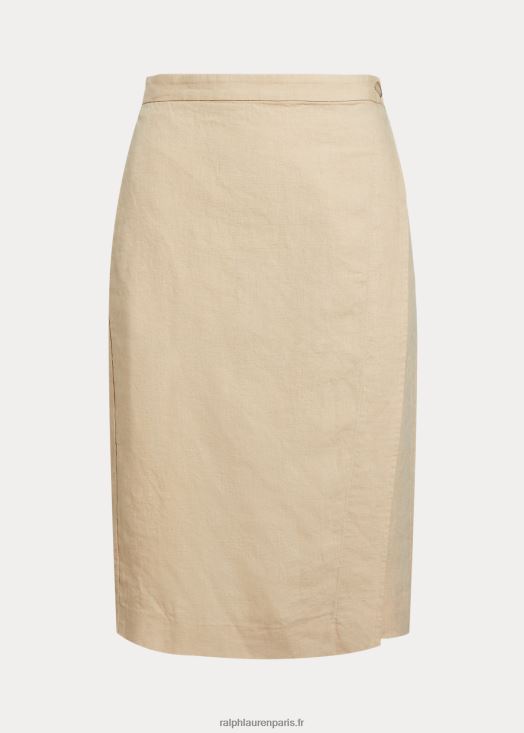 jupe portefeuille en lin 46T60T2958 femmes Ralph Lauren sable de base