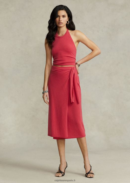 jupe pull en cachemire 46T60T2946 femmes Ralph Lauren coucher de soleil rouge