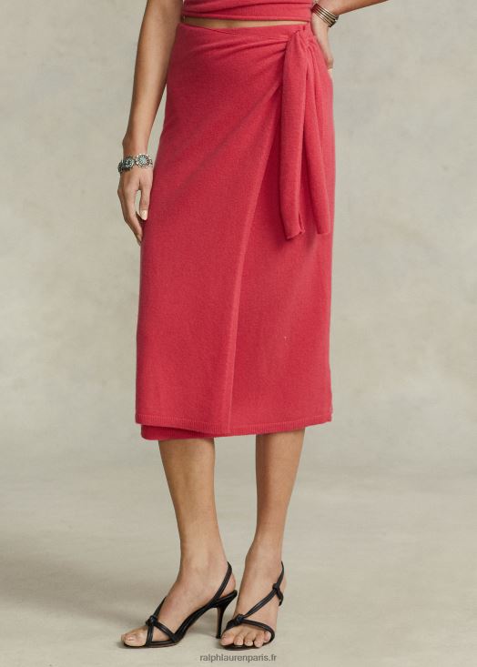 jupe pull en cachemire 46T60T2946 femmes Ralph Lauren coucher de soleil rouge