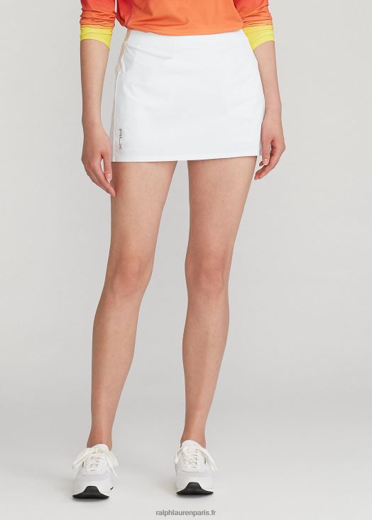 jupe-short plissée quadri-stretch 46T60T3757 femmes Ralph Lauren en céramique blanche
