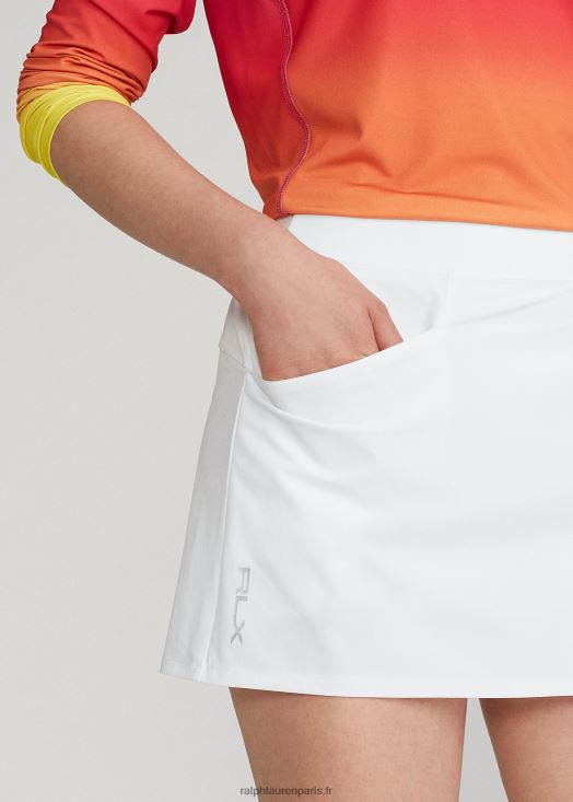 jupe-short plissée quadri-stretch 46T60T3757 femmes Ralph Lauren en céramique blanche