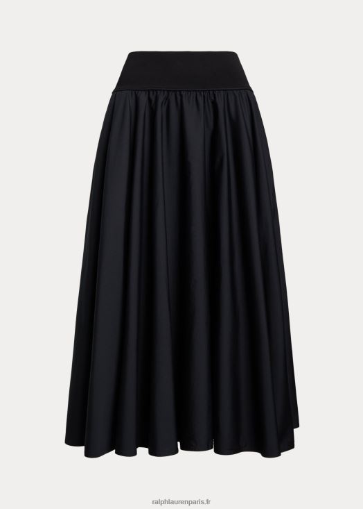 jupe trapèze à empiècement froncé 46T60T2961 femmes Ralph Lauren noir