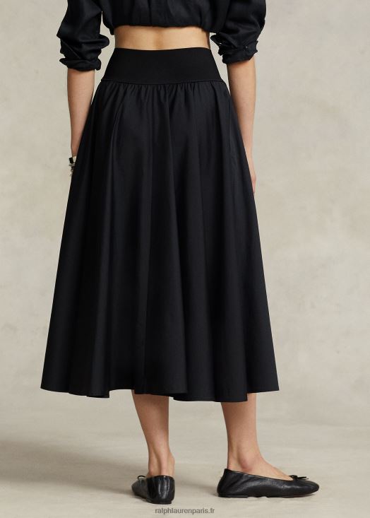 jupe trapèze à empiècement froncé 46T60T2961 femmes Ralph Lauren noir