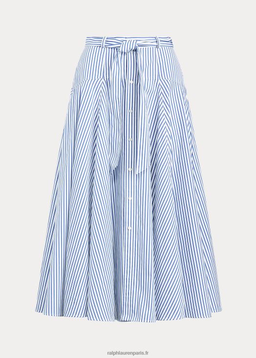 jupe trapèze en coton à rayures 46T60T3005 femmes Ralph Lauren