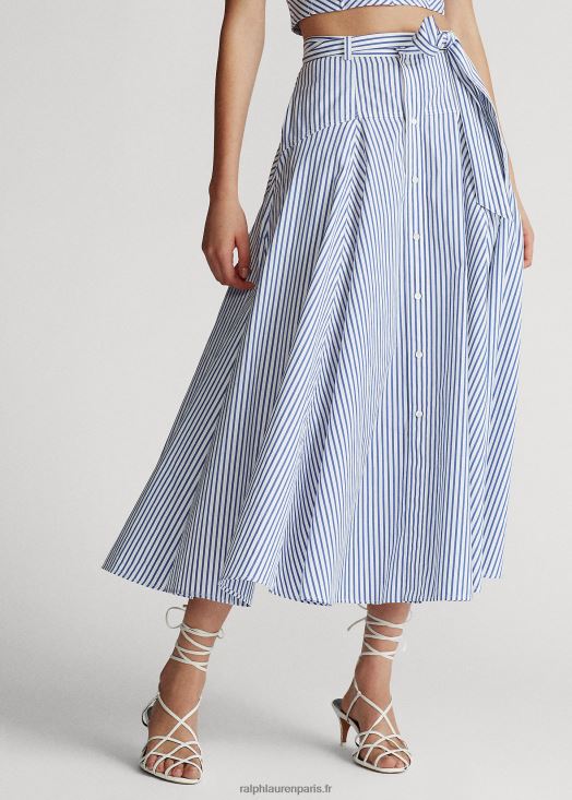 jupe trapèze en coton à rayures 46T60T3005 femmes Ralph Lauren