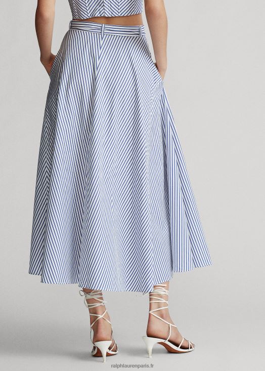 jupe trapèze en coton à rayures 46T60T3005 femmes Ralph Lauren