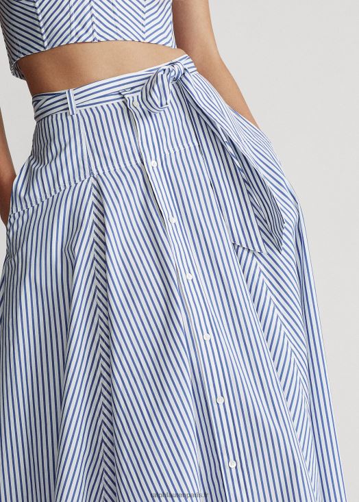 jupe trapèze en coton à rayures 46T60T3005 femmes Ralph Lauren