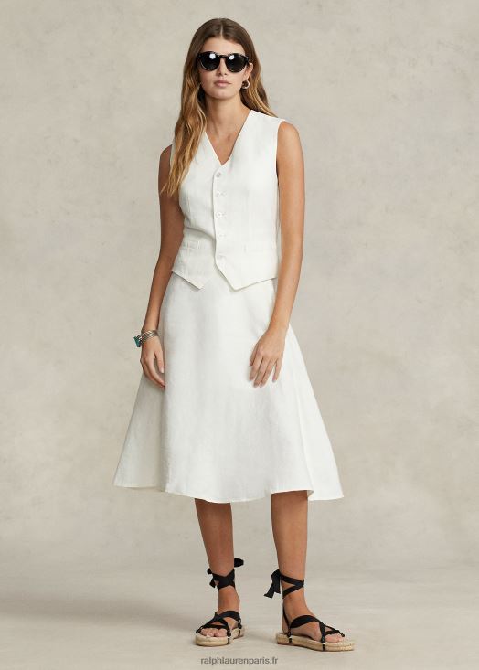 jupe trapèze en lin 46T60T2931 femmes Ralph Lauren névis