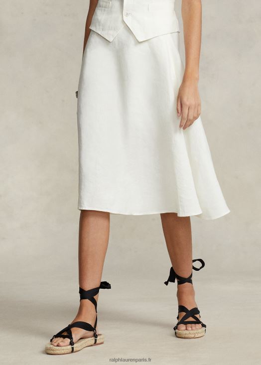 jupe trapèze en lin 46T60T2931 femmes Ralph Lauren névis