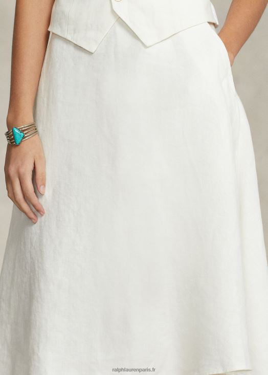 jupe trapèze en lin 46T60T2931 femmes Ralph Lauren névis