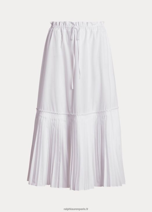 jupe trapèze à ourlet plissé 46T60T3129 femmes Ralph Lauren blanc