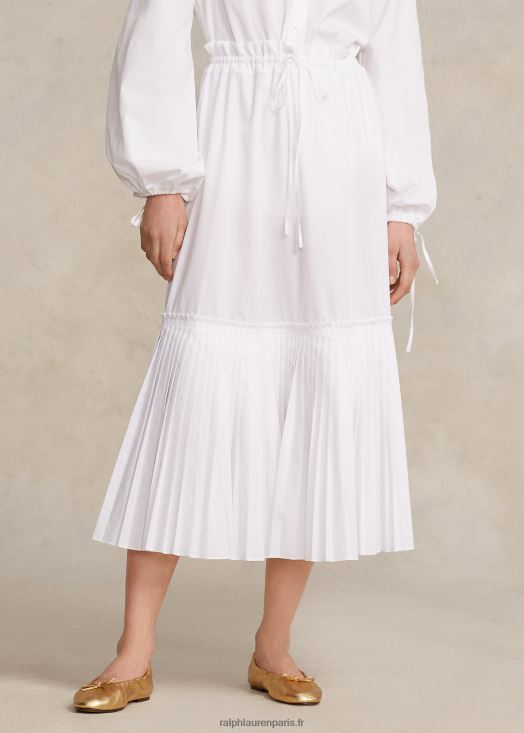 jupe trapèze à ourlet plissé 46T60T3129 femmes Ralph Lauren blanc