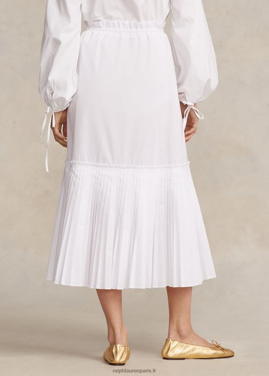 jupe trapèze à ourlet plissé 46T60T3129 femmes Ralph Lauren blanc