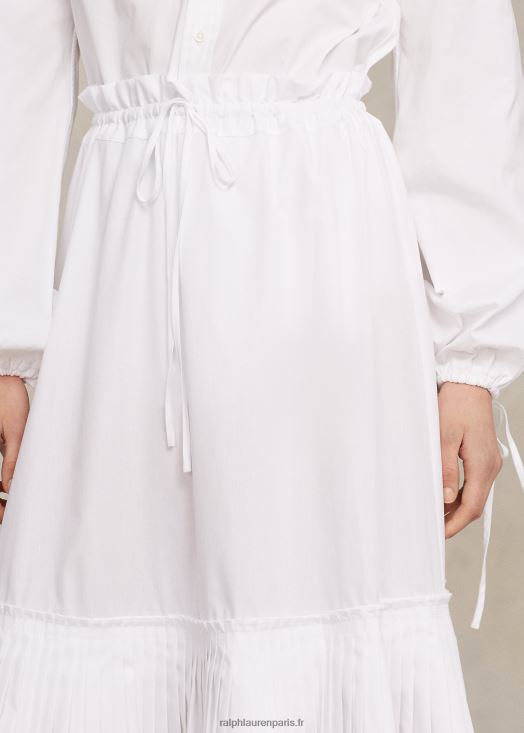 jupe trapèze à ourlet plissé 46T60T3129 femmes Ralph Lauren blanc