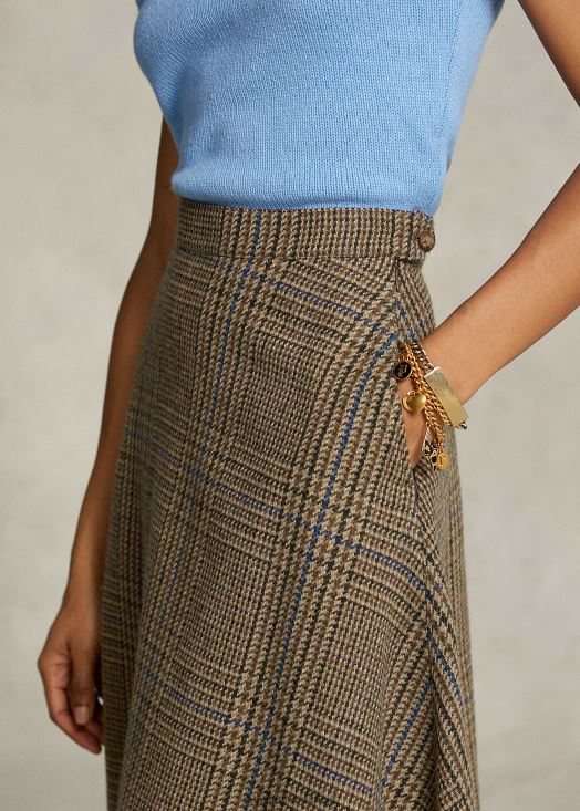 la jupe en tweed de la collection spelman 46T60T3321 femmes Ralph Lauren brun multi