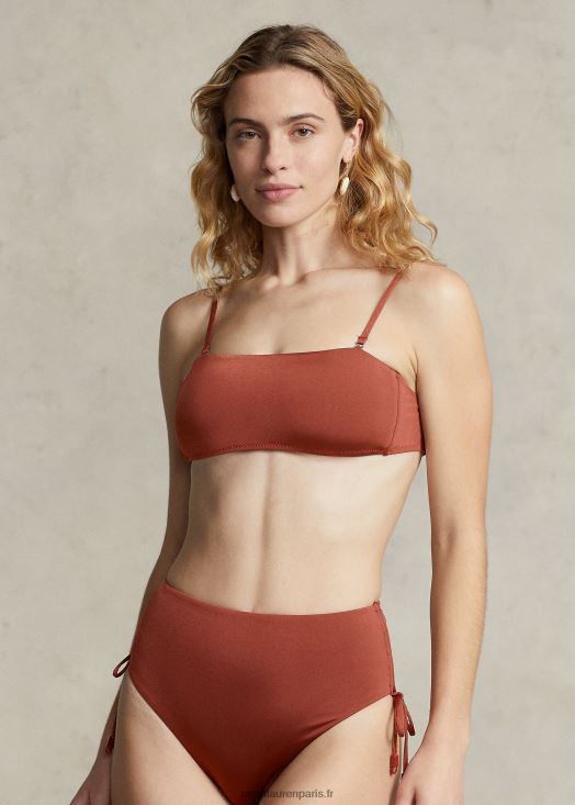 haut de bikini bandeau 46T60T3140 femmes Ralph Lauren terre de sienne