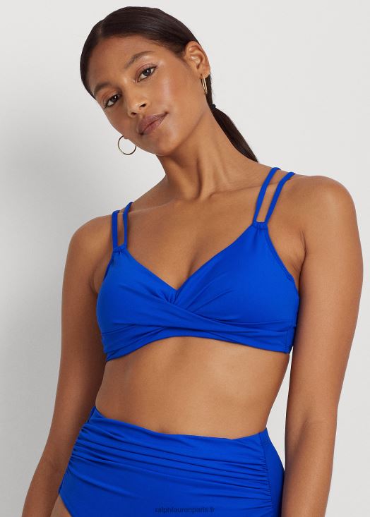 haut de bikini torsadé 46T60T4145 femmes Ralph Lauren bleu royal