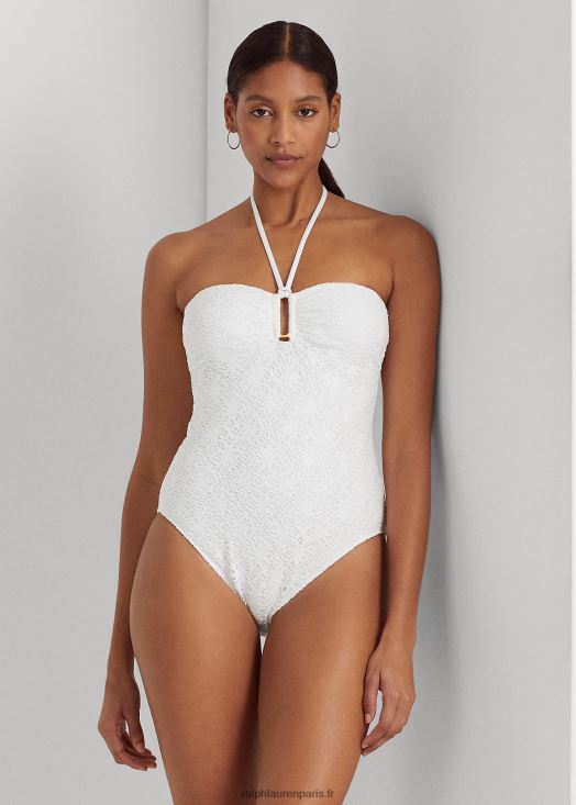 le une-pièce bandeau à anneau en crochet 46T60T9453 femmes Ralph Lauren blanc
