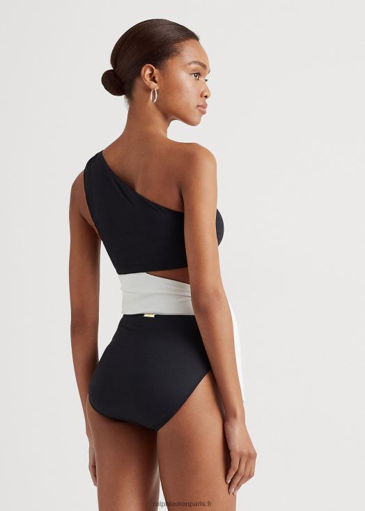le une-pièce bicolore à découpes 46T60T4193 femmes Ralph Lauren noir blanc