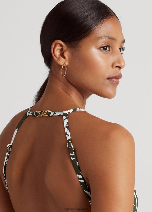 le une-pièce fleuri à col montant 46T60T9440 femmes Ralph Lauren olive