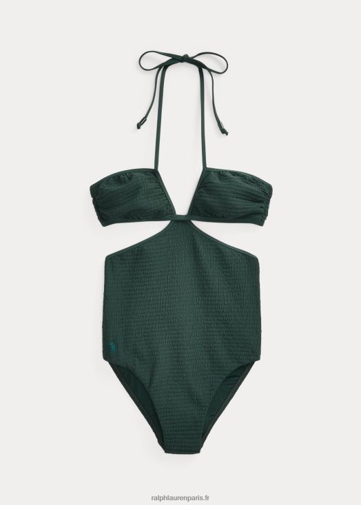 maillot de bain une pièce à découpes 46T60T3137 femmes Ralph Lauren bouteille verte