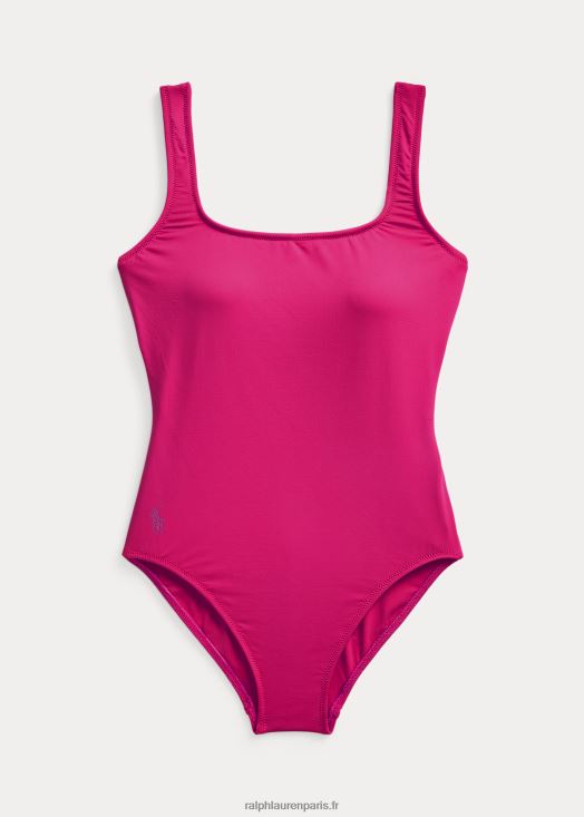 maillot de bain une pièce à dos échancré 46T60T3304 femmes Ralph Lauren rose vif