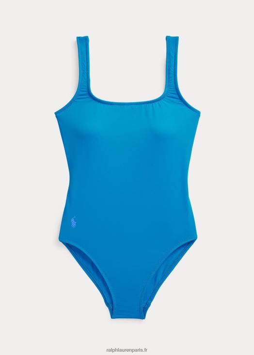 maillot de bain une pièce à dos échancré 46T60T3309 femmes Ralph Lauren océan bleu