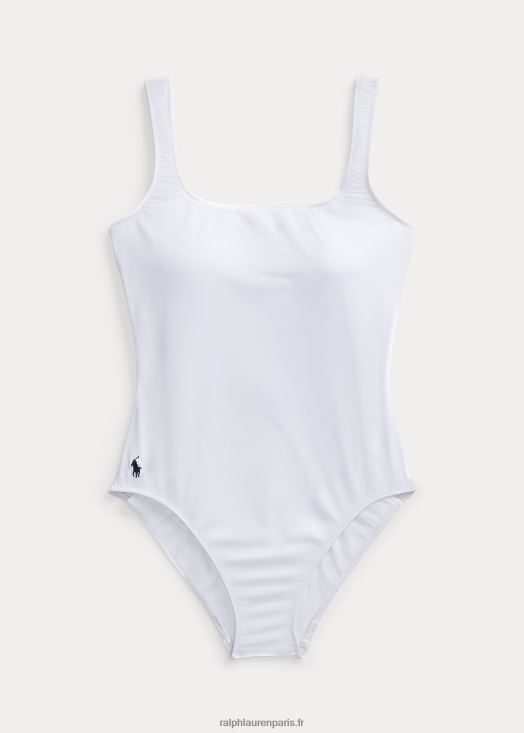 maillot de bain une pièce à dos échancré 46T60T3311 femmes Ralph Lauren blanc