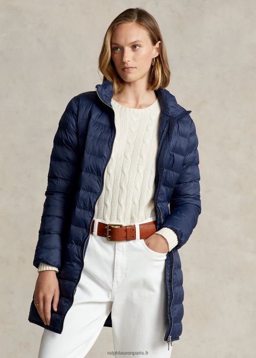 manteau compressible en taffetas matelassé 46T60T3288 femmes Ralph Lauren aviateur marine