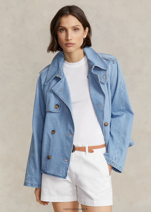 trench-coat en jean coupe boxy oversize 46T60T2972 femmes Ralph Lauren lavage au cobar - Cliquez sur l'image pour la fermer