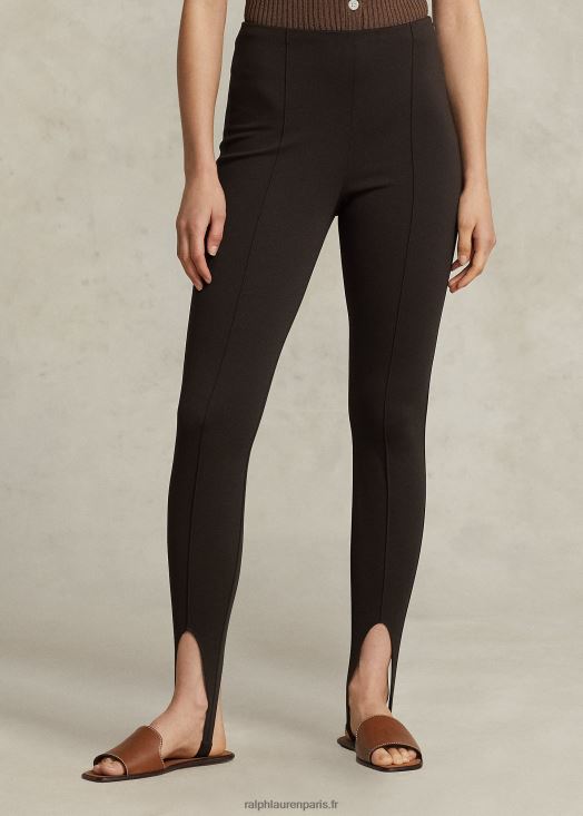 legging stretch à zip latéral 46T60T3216 femmes Ralph Lauren marron antique