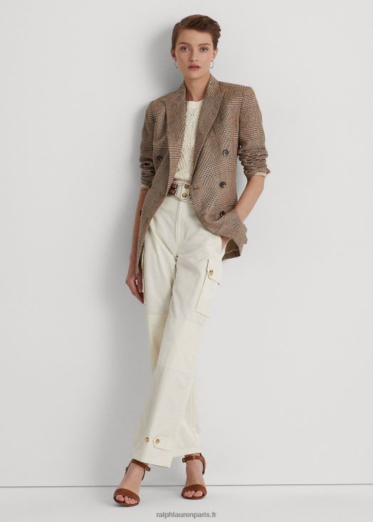pantalon cargo ample en shantung 46T60T4058 femmes Ralph Lauren crème de mascarpone