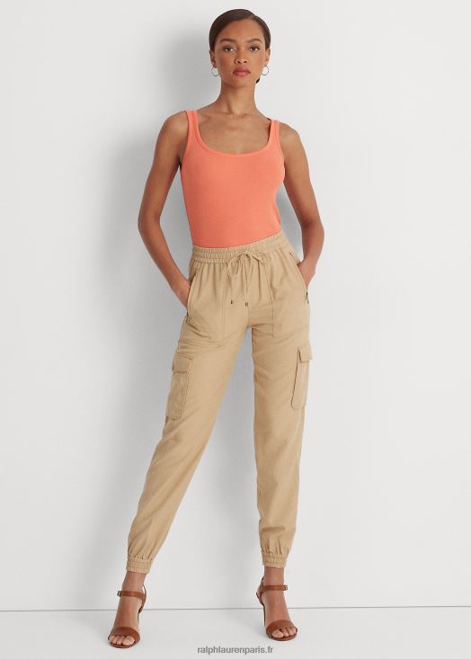 pantalon cargo en sergé à la cheville 46T60T3793 femmes Ralph Lauren bronzage bouleau - Cliquez sur l'image pour la fermer