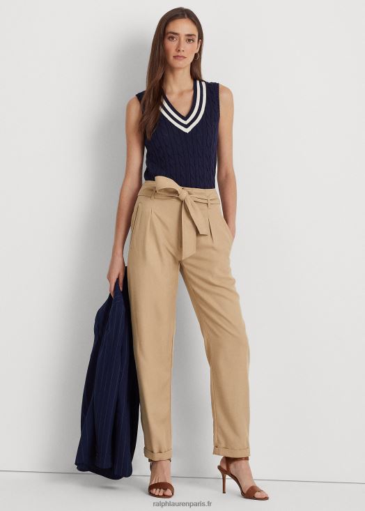 pantalon court en sergé à ceinture 46T60T4008 femmes Ralph Lauren bronzage bouleau - Cliquez sur l'image pour la fermer
