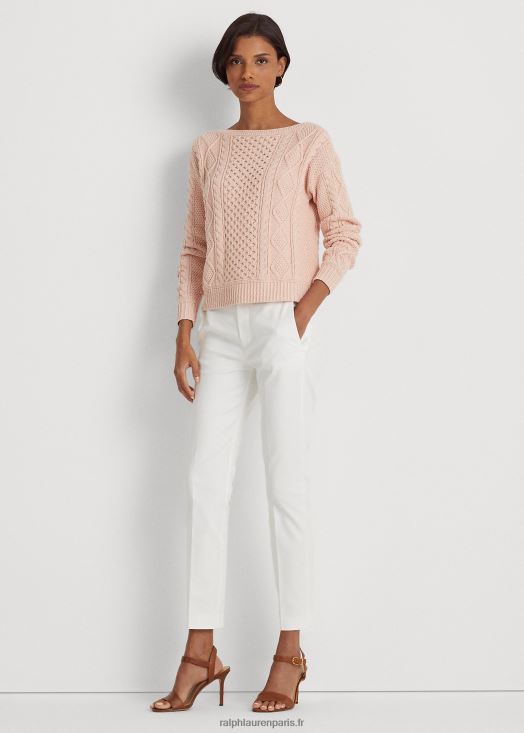 pantalon en coton mélangé stretch 46T60T4065 femmes Ralph Lauren blanc