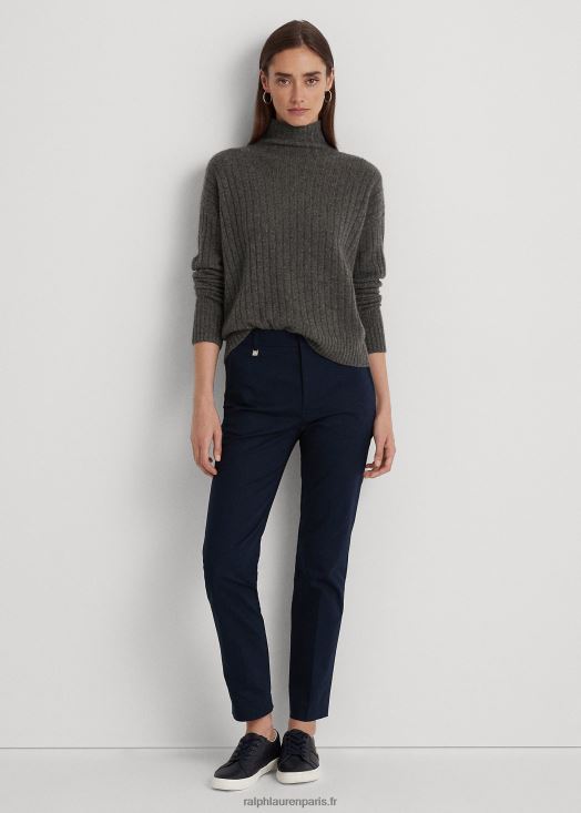 pantalon en coton mélangé stretch 46T60T4818 femmes Ralph Lauren marine