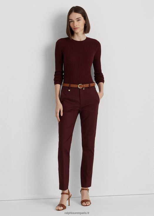 pantalon en coton mélangé stretch 46T60T4819 femmes Ralph Lauren bordeaux vintage