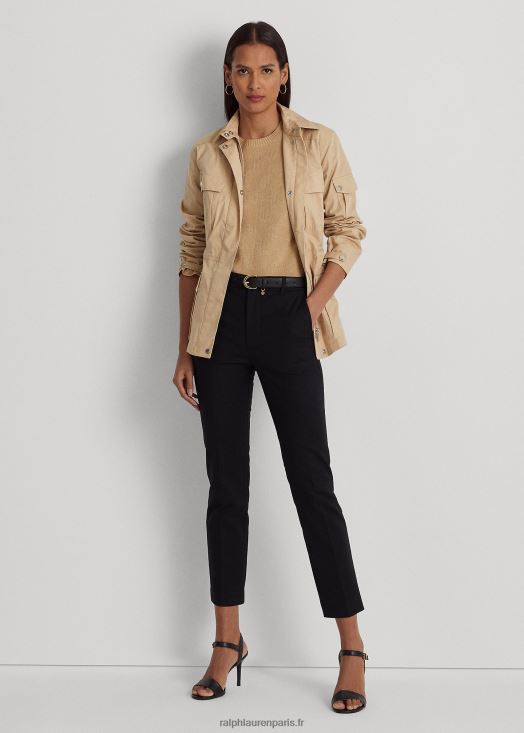 pantalon en coton stretch double face 46T60T9587 femmes Ralph Lauren noir - Cliquez sur l'image pour la fermer