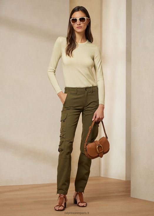 pantalon en sergé de coton stretch mitchell 46T60T9277 femmes Ralph Lauren olive - Cliquez sur l'image pour la fermer