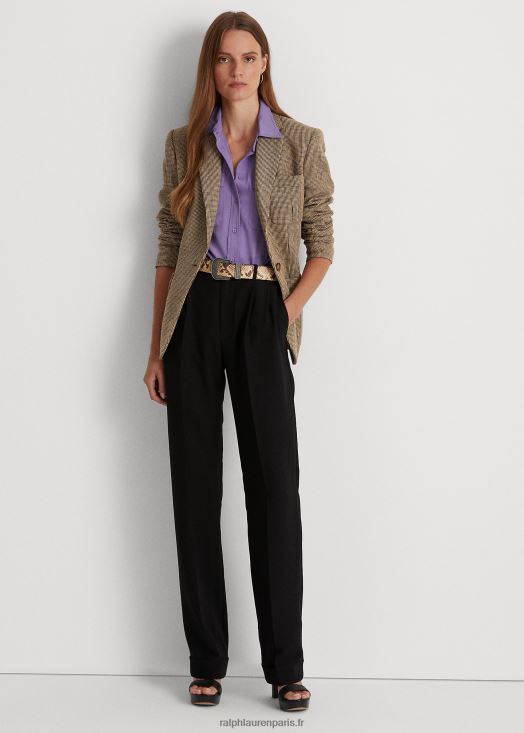 pantalon plissé en crêpe de zibeline 46T60T4853 femmes Ralph Lauren noir