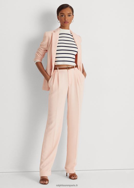 pantalon plissé en georgette double face 46T60T4821 femmes Ralph Lauren rose pâle