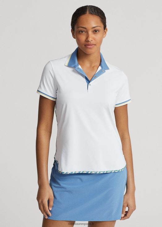 polo ajusté en jersey 46T60T3730 femmes Ralph Lauren en céramique blanc multi