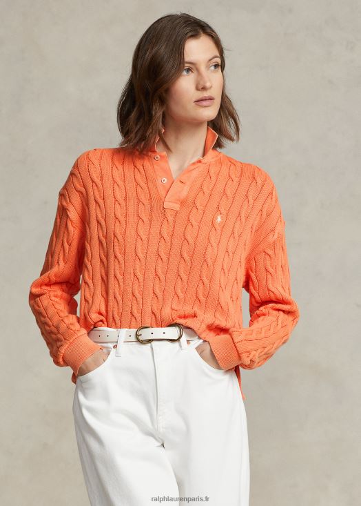 polo en coton torsadé 46T60T3175 femmes Ralph Lauren ciel coucher de soleil - Cliquez sur l'image pour la fermer