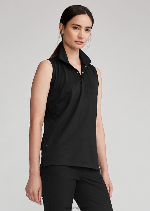 polo sans manches en piqué coupe classique 46T60T3748 femmes Ralph Lauren noir