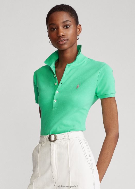 polo stretch coupe slim 46T60T3255 femmes Ralph Lauren vert coucher de soleil - Cliquez sur l'image pour la fermer