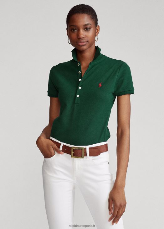 polo stretch coupe slim 46T60T3258 femmes Ralph Lauren collège vert - Cliquez sur l'image pour la fermer