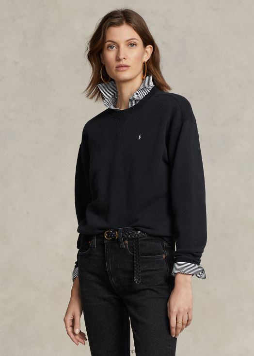 pull ras du cou en polaire 46T60T9100 femmes Ralph Lauren noir - Cliquez sur l'image pour la fermer
